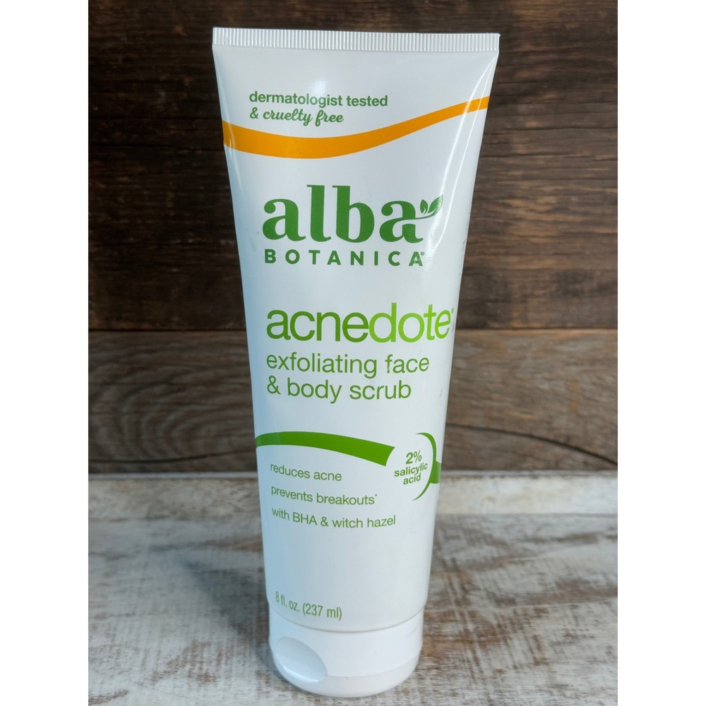 Alba Acnedote Exfoliating Face Body Scrub 8oz Sealed Exp 2/2028 MSRP $12